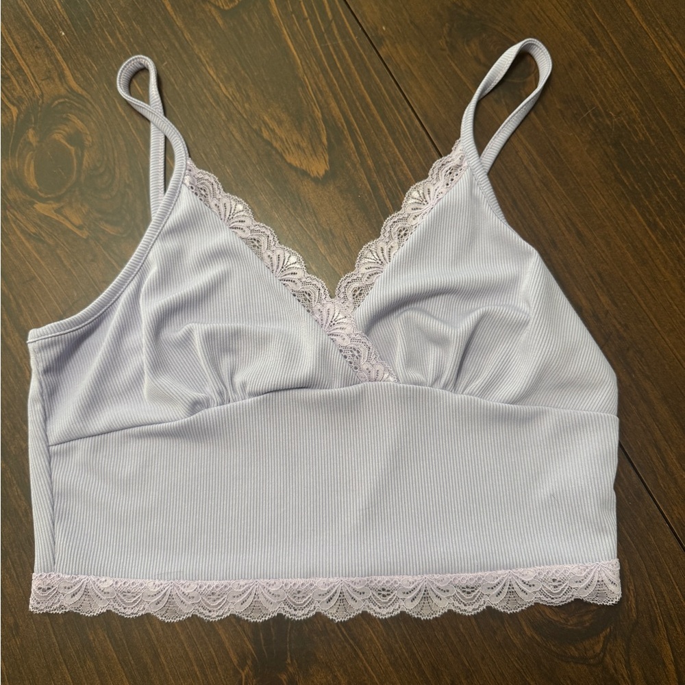 SHEIN Lilac Lace Trim Bralette